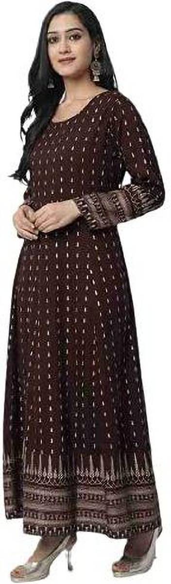 Women A-line Brown Ankle Length Dress — photo 6