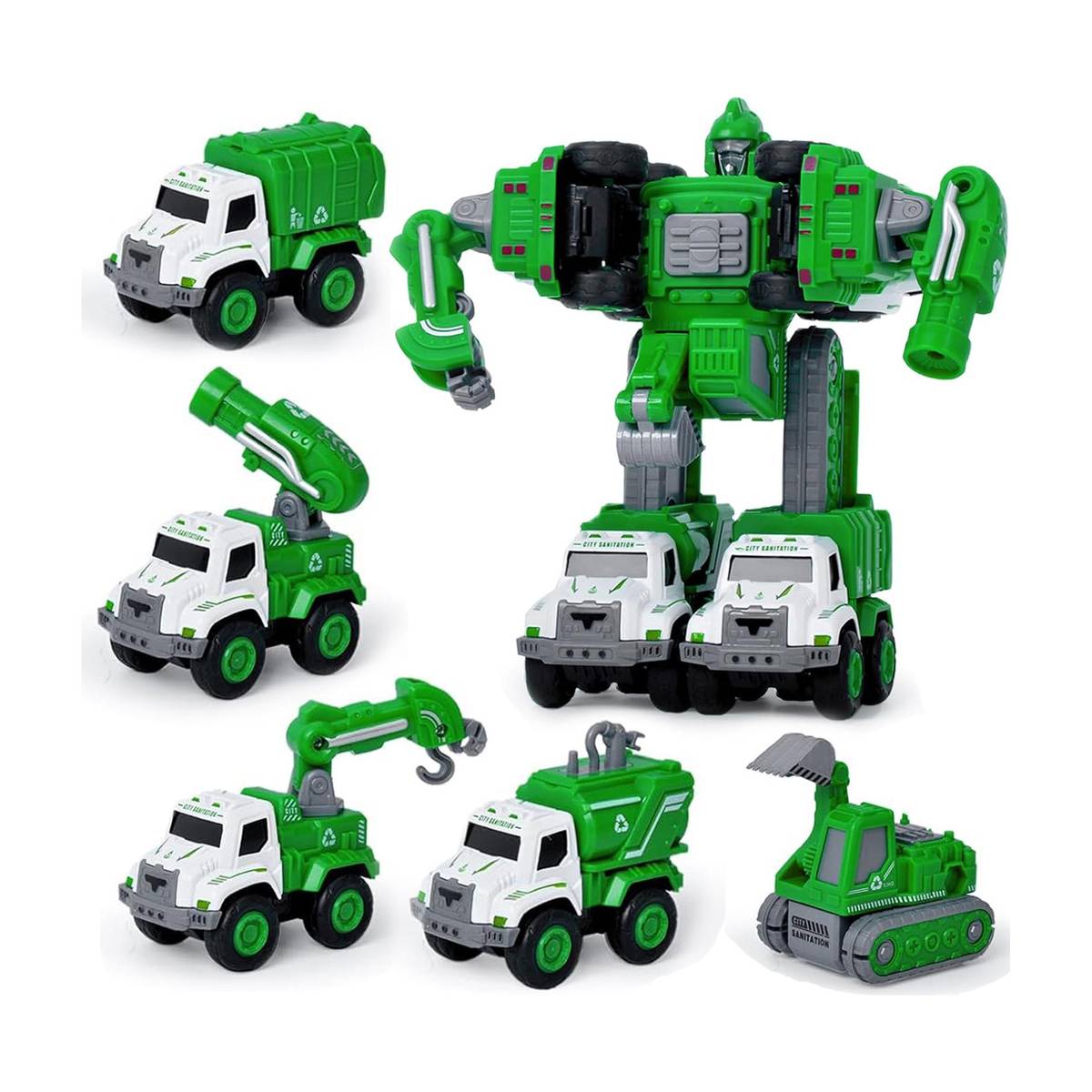 KIDOLOGY 5 in 1 Transforming Robot Sanitation Vehicle Toy for Kids Age 3+ Years — photo 5