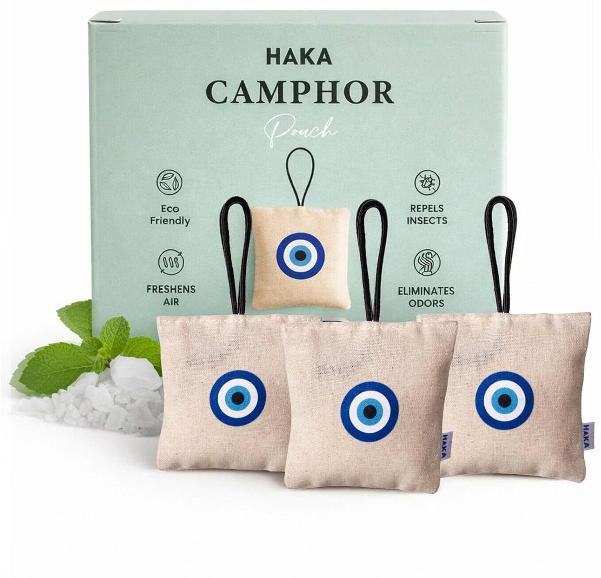 HAKA Natural Camphor Pouch Gift Pack of 3 | 100% Natural Air Freshener Car Air Purifier — photo 6