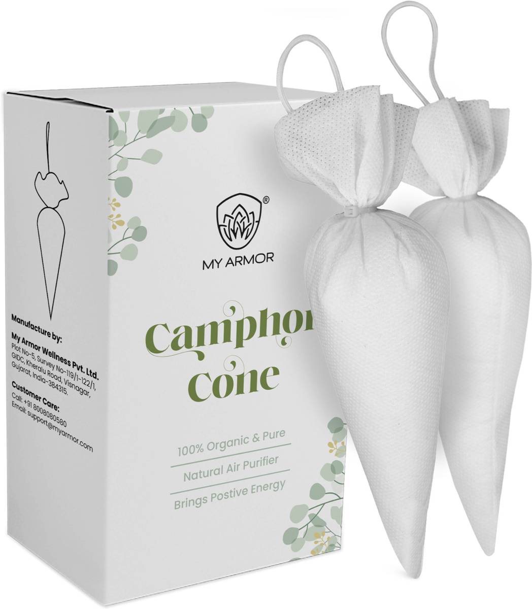 MY ARMOR Pure Camphor Cone for Room, Car and Air Freshener + Mosquito Repellant Portable Car Air Purifier — photo 6