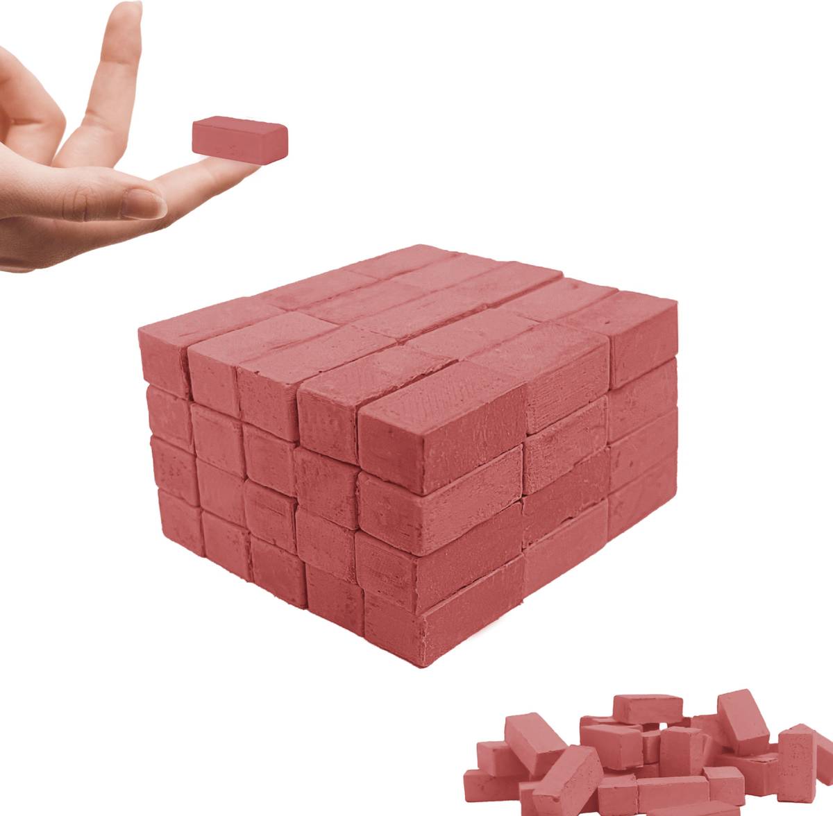 Little Sparrow 100 Miniature Bricks – Mini Bricks, Model Making, Crafts & DIY Projects | Red — photo 4