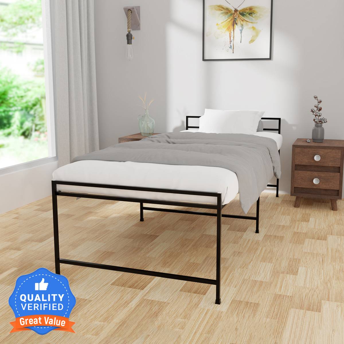 Flipkart Perfect Homes Studio Metal Bed Frame Metal Single Bed, 186 cm x 89 cm (6.1 ft x 2.92 ft) — photo 5