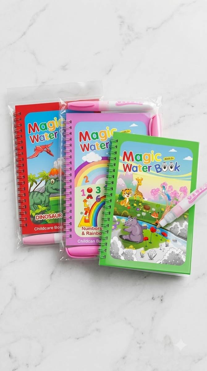 AGPglobal Kids Magic Water Drawing Books Set of 3 Educational Board Games — photo 6