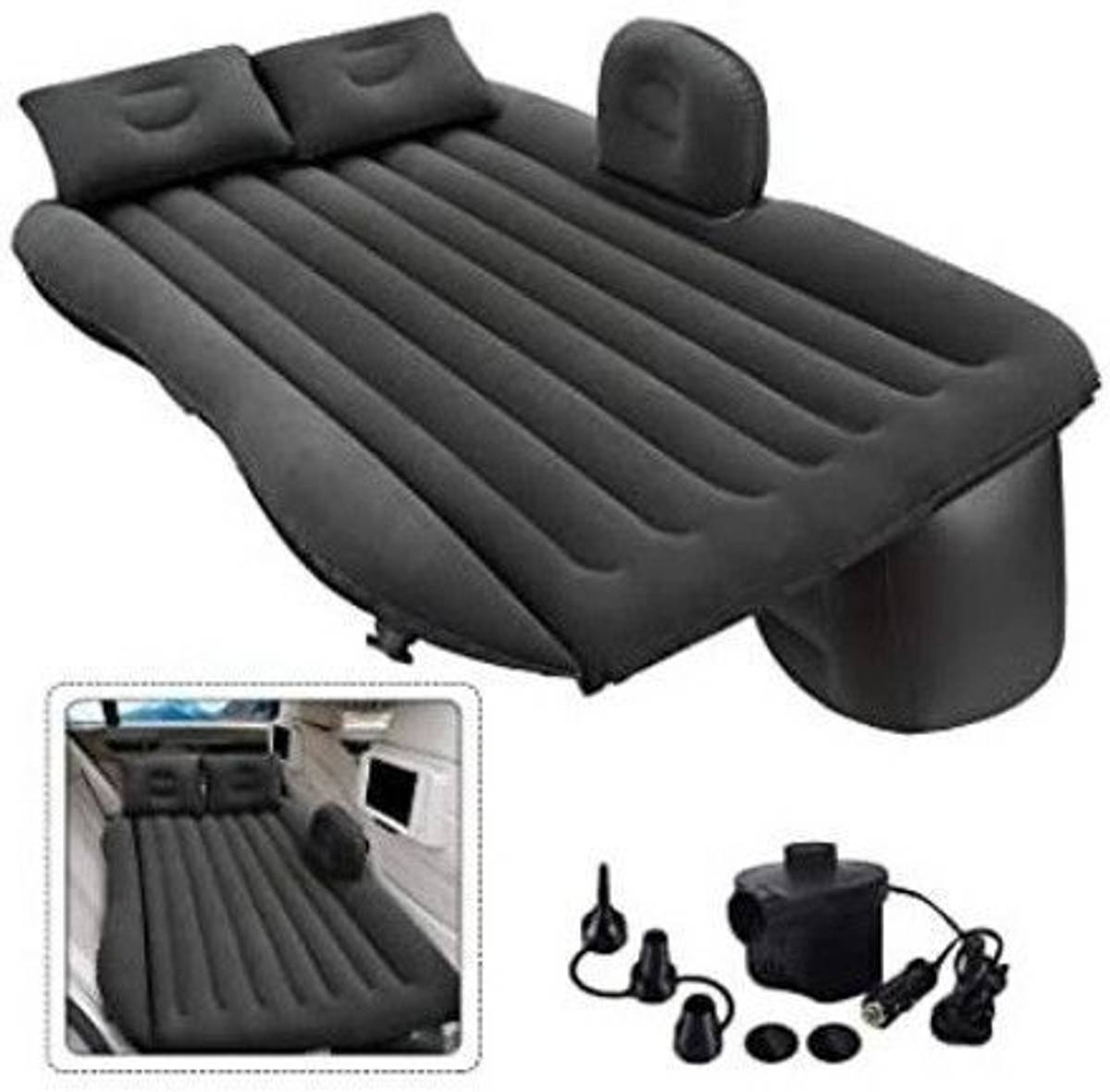 BALKRISHNA ENTERPRISE Premium Car Air Mattress With Air & 2 Pillow|Travel,Picnic,Pool,Black| Universal Fit Car Inflatable Bed — photo 4