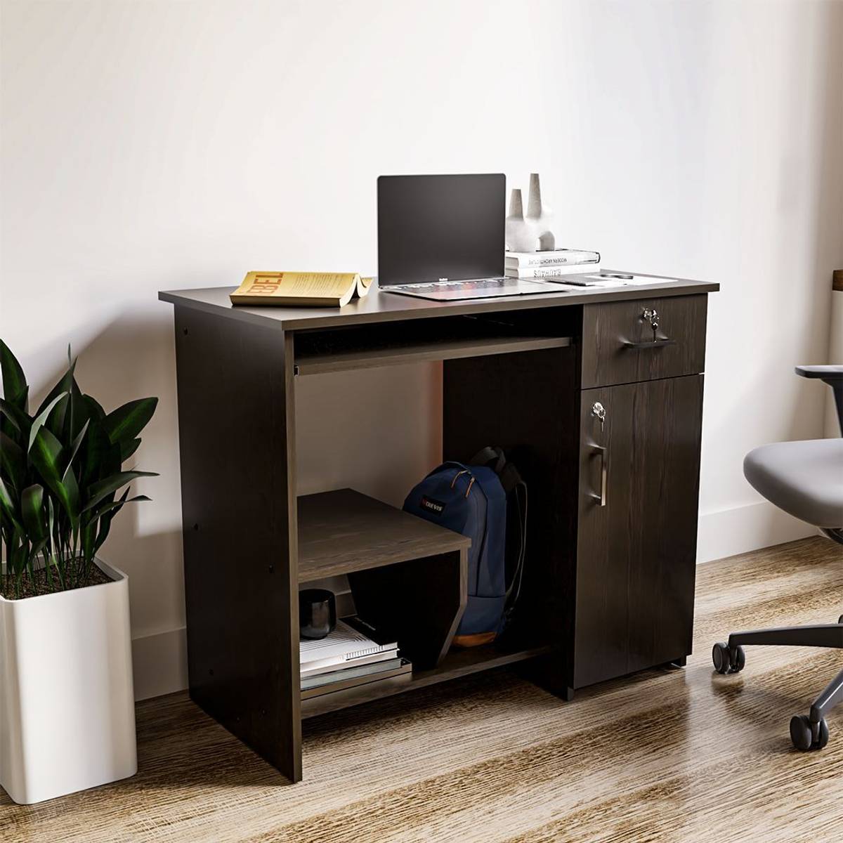 Buker Computer Table with Shelf, Laptop Table Large Size, Engineered Wood Computer Desk — photo 6