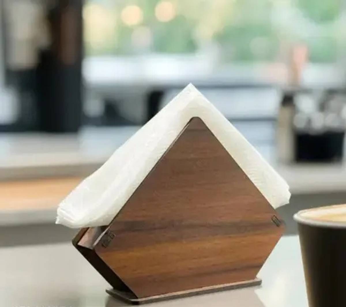 1 Compartments Tissue Paper Holder And Facial Paper Napkin Holder With Pack Of 40 Tissue Papers Wooden Tissue Holder Stand With Full Size Tissue Paper For Home & Kitchen & Car — photo 3