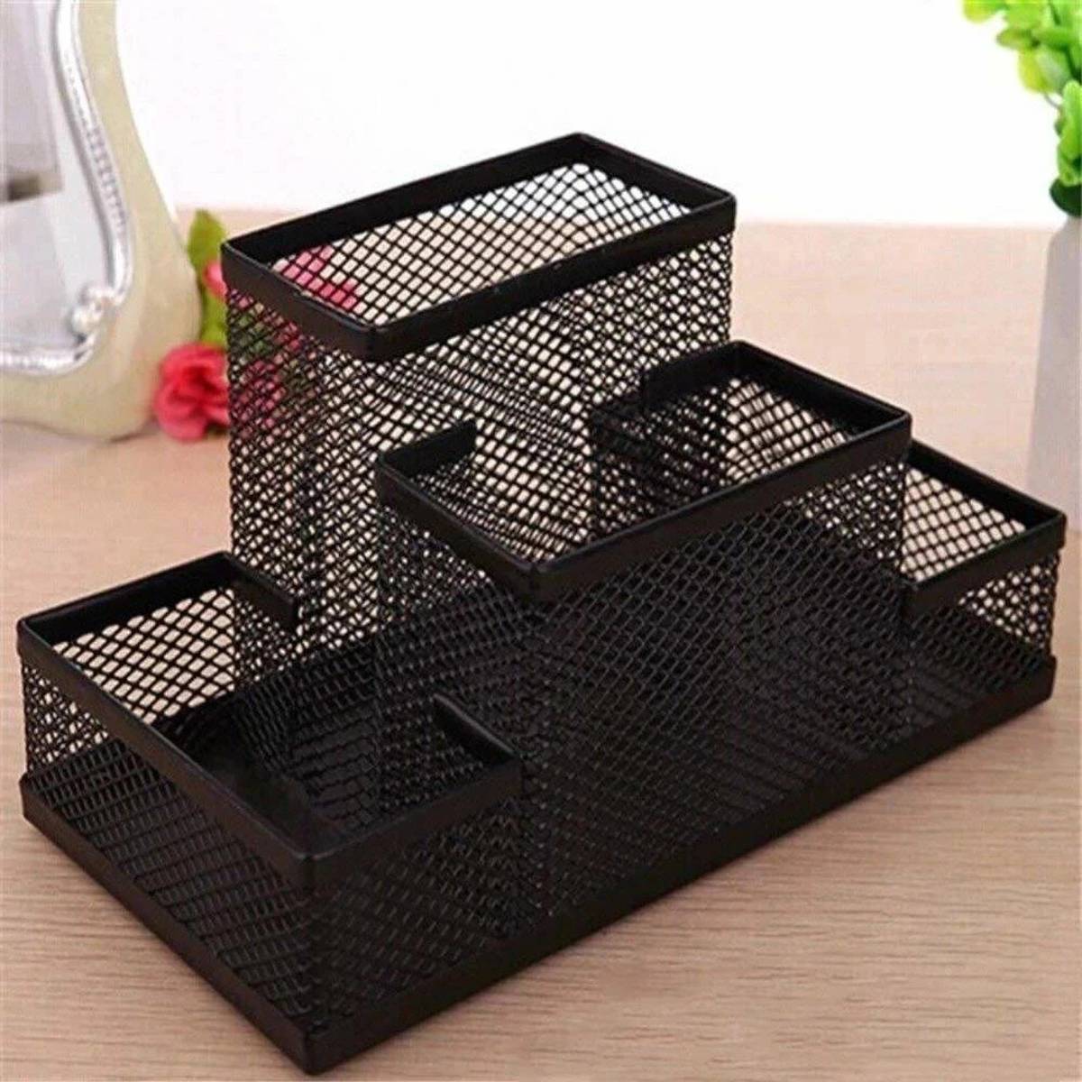4 Compartments Metal Pencil Stationary Storage Stand Pen — photo 4