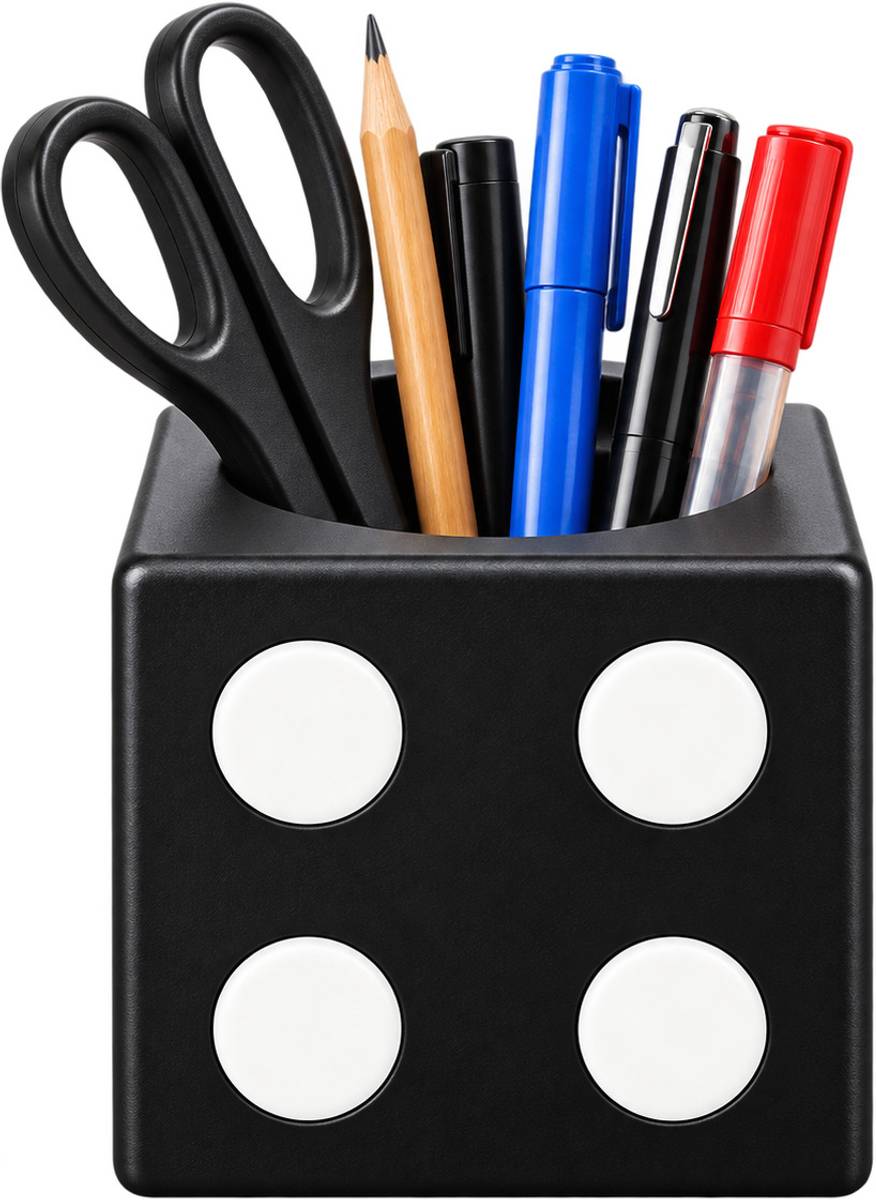1 Compartments POLYSTYRENE DICE DESIGN PEN STAND — photo 4