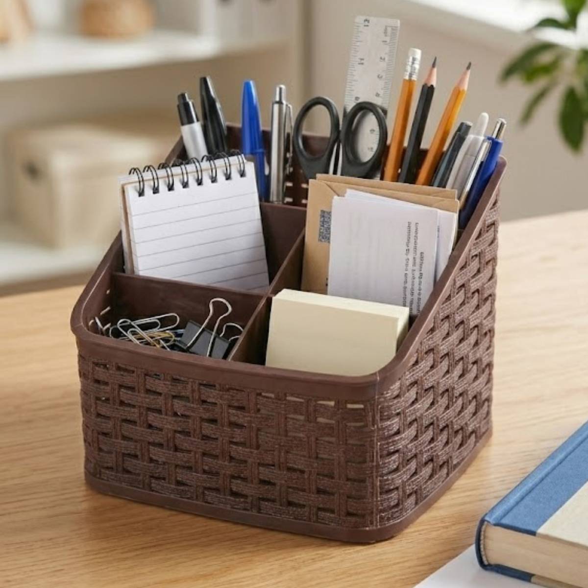 5 Compartments Plastic Letter Organizer with Pen Holder — photo 6