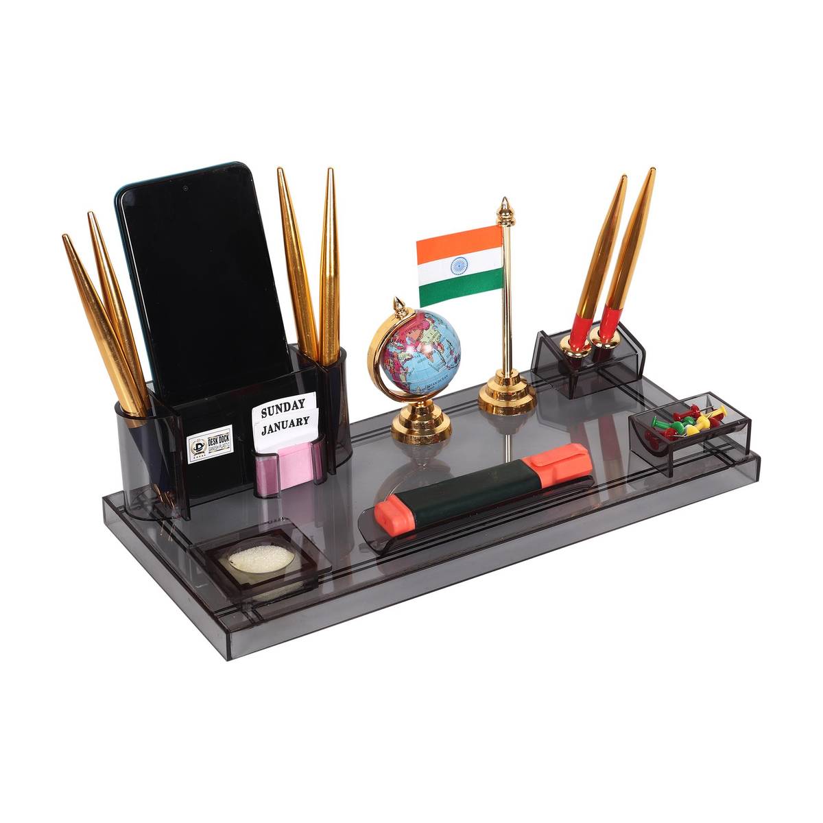 8 Compartments Stylish Acrylic pen stand & Pen holder For Office Study Table Desk Organizer — photo 6