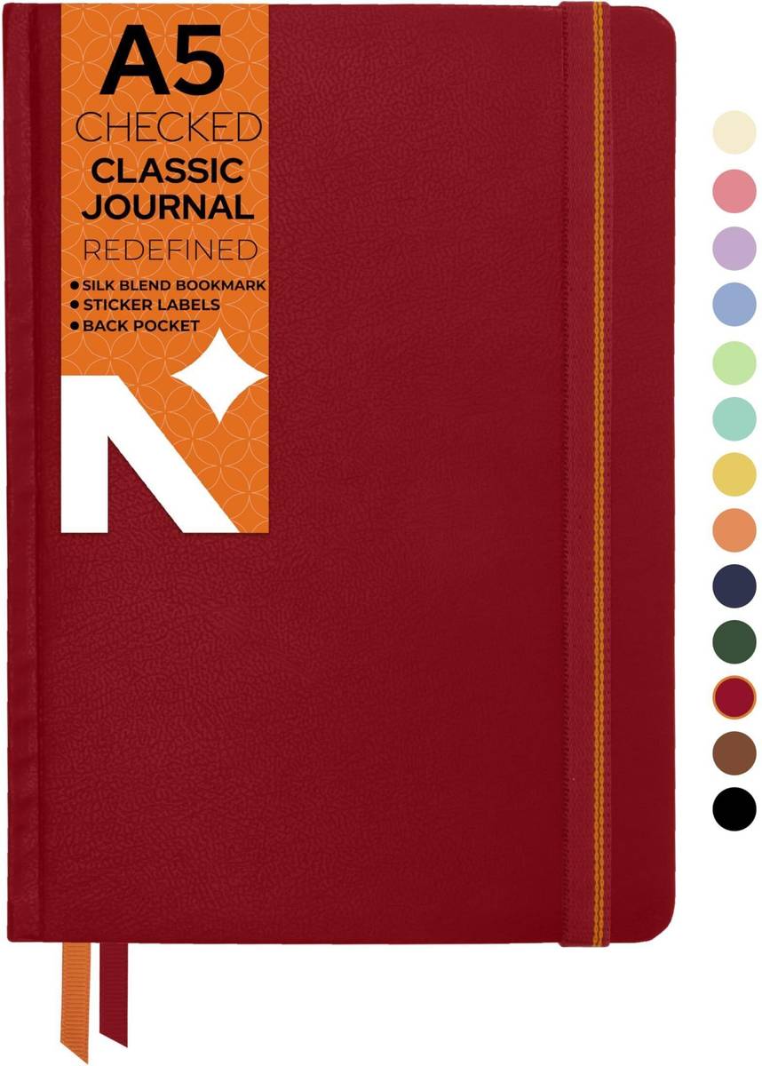 NEORAH Squared Journal Notebook - 110 GSM - Office Hardcover Notebook A5 Notebook CHECKED 160 Pages — photo 6