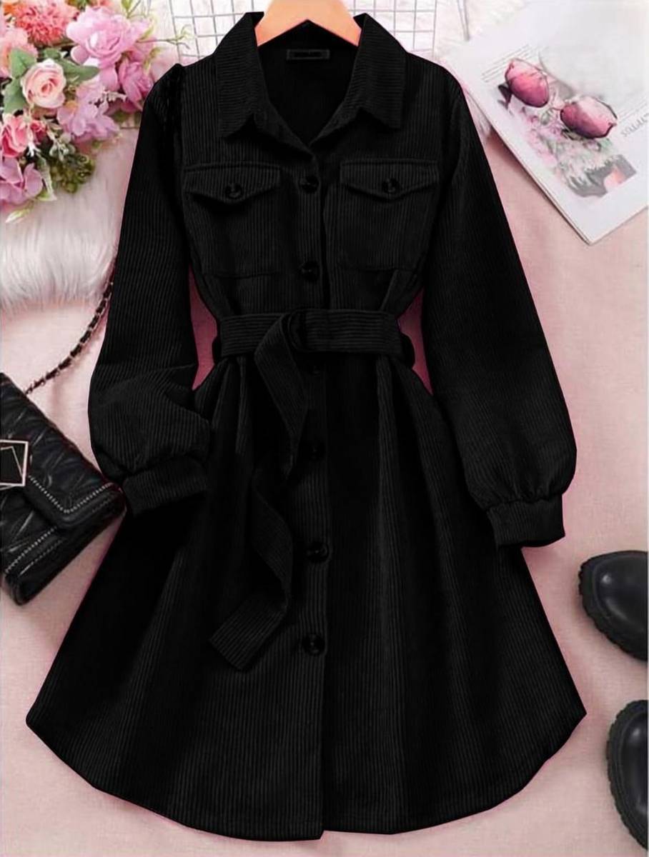ROSEMELON Women Fit and Flare Black Knee Length Dress — photo 2