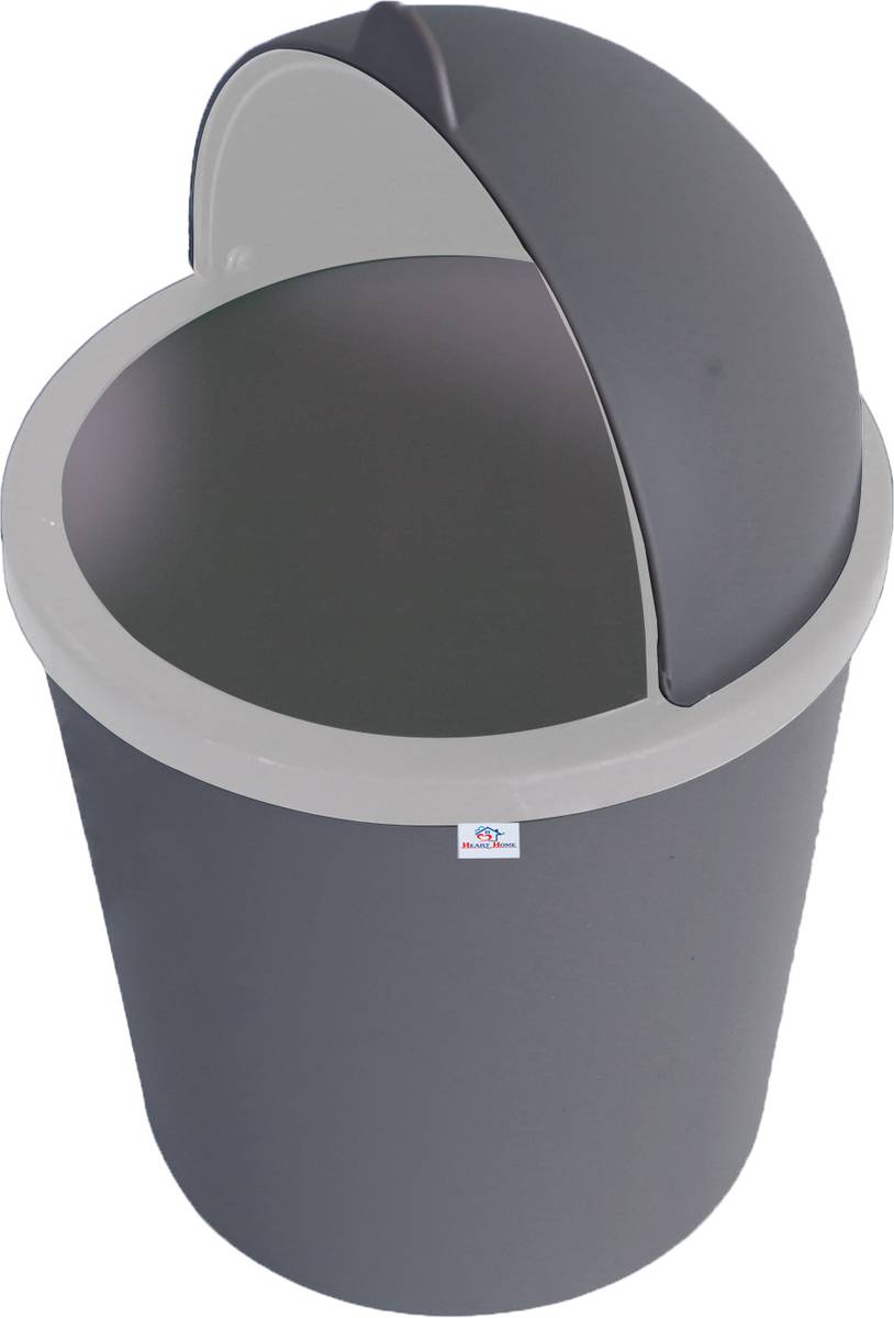 Table Dustbin|Plastic Swinging Lid Waste Storage Garbage Bin|(Gray) Plastic Dustbin — photo 6