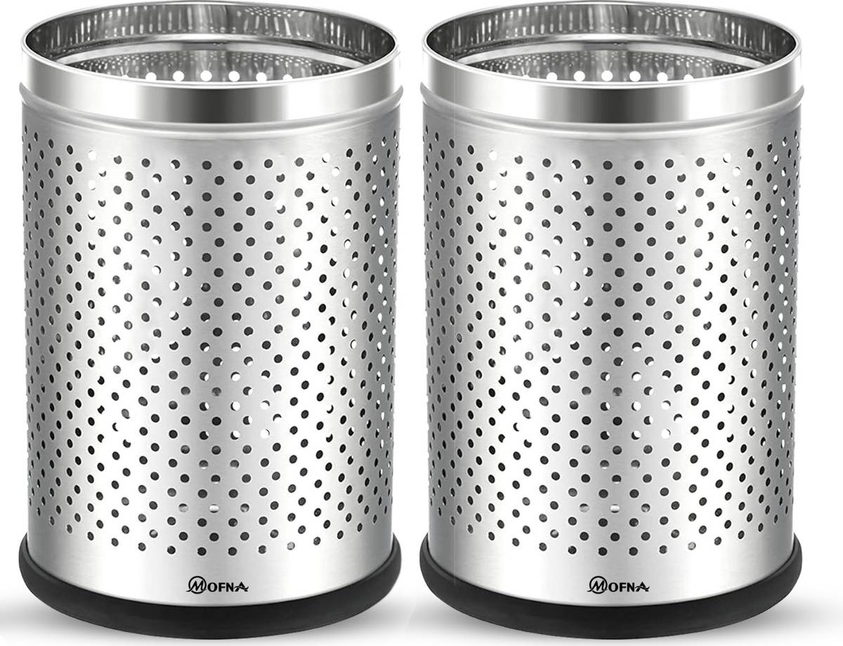 Perforated Dustbin, 7x10 Inch, 6 Liter, Paper Bin, Trashcan, Garbage-Can Stainless Steel Dustbin — photo 6