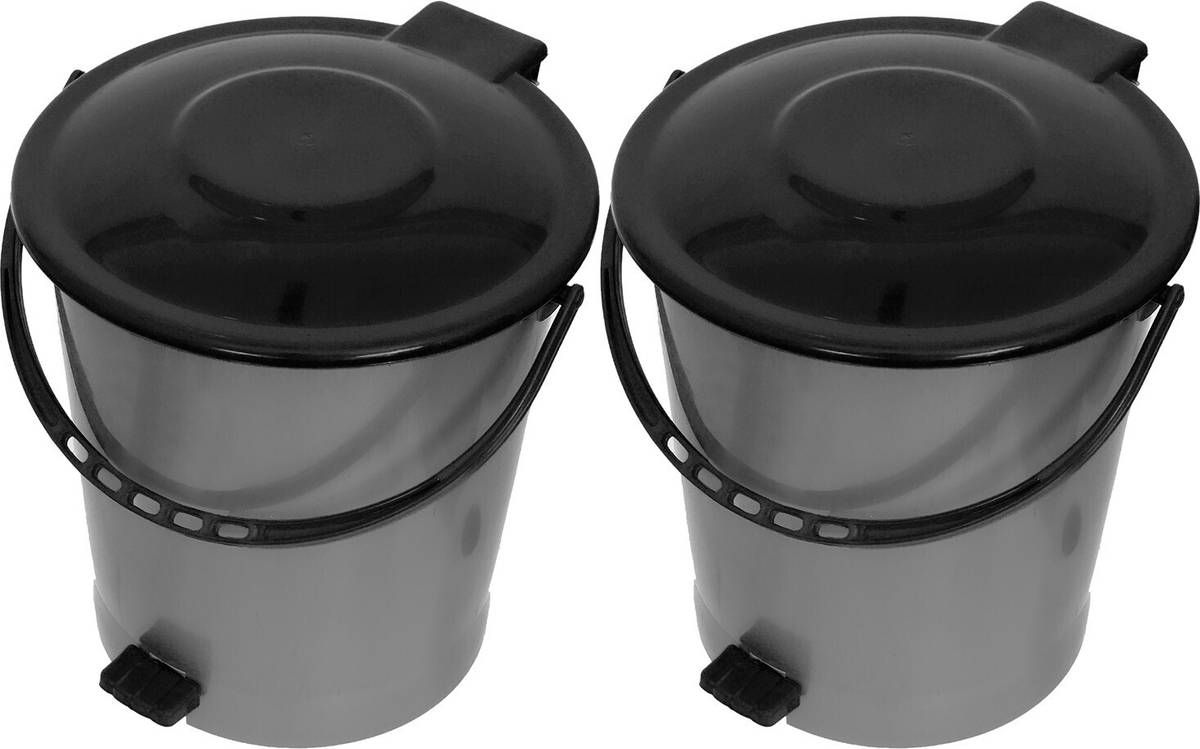 Plastic Pedal Dustbin For Kitchen,Office Use , 5 Liter- Pack of 2 (Grey & Black) Plastic Dustbin — photo 6