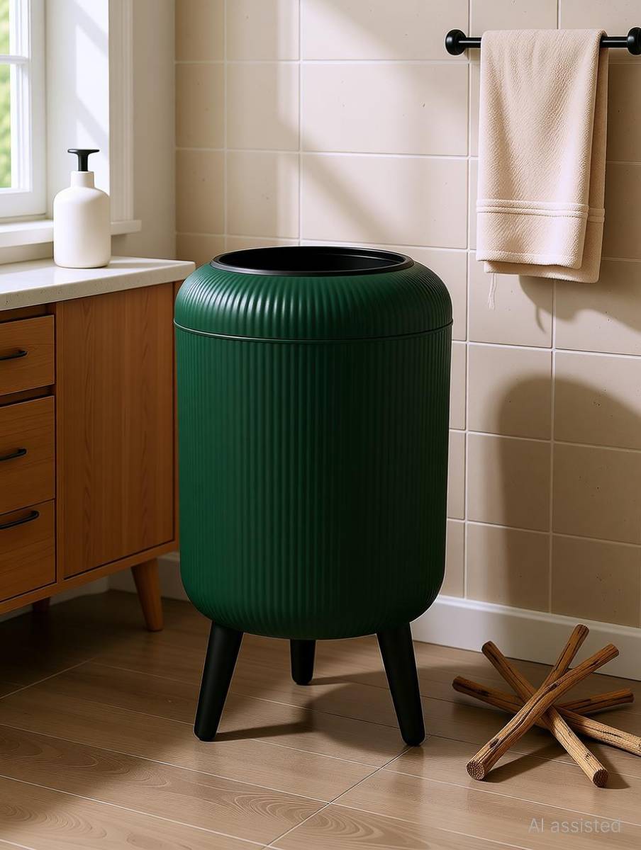 Premium Trash Can with Tripod Legs & Press-Top Lid (10L) For Home, Kitchen Plastic Dustbin — photo 6