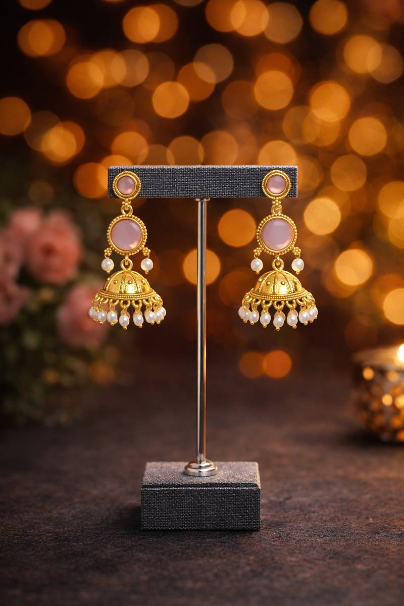 ABOUT YOU Classic gold-tone jhumka earrings 6 Alloy Earring Set — photo 5