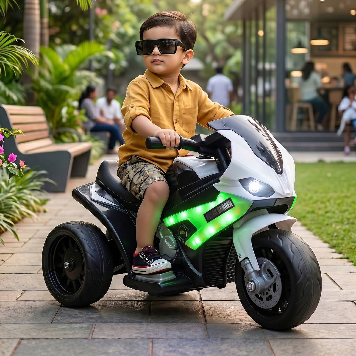 kidznation KIDZNATION Urban Ranger Mini Ev With LED Lights, Music Bike Battery Operated Ride On — photo 4