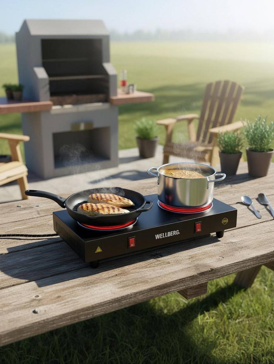 Portable 2 Burner Double Coil Electric Stove 2000W -Efficient Hot Plate for Home Electric Cooking Heater — photo 6