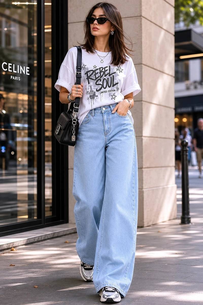 KASHIAN Loose Fit Women Light Blue Jeans — photo 5