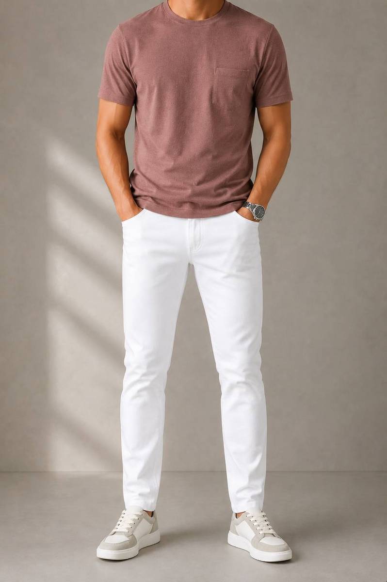 NEELVORA Slim Men White Jeans — photo 6