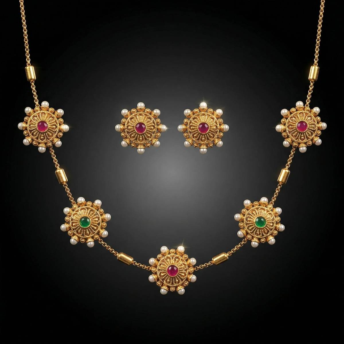 Vallora Brass, Copper Gold-plated Gold, White Jewellery Set — photo 6