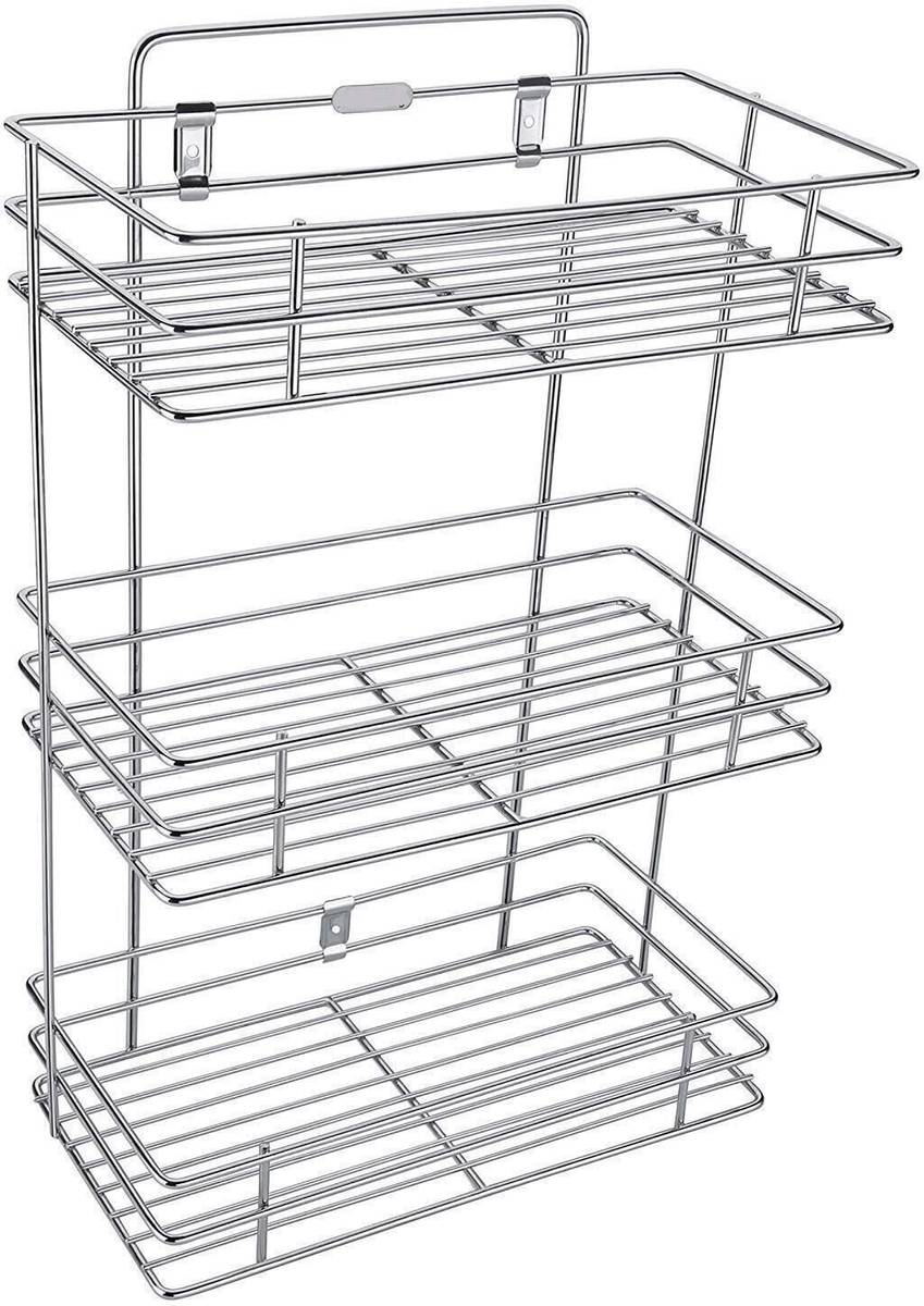 BHOLA STEEL Cutlery Kitchen Rack Steel 3 Tier Shelves Organizer — photo 5