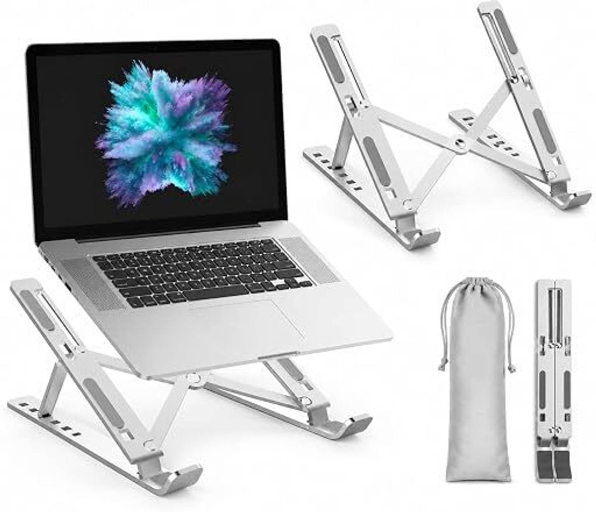TRYLA Laptop Stand for Desk |Ventilated Laptop Holder for Office, Home, Study & Aluminium Rotatable Laptop Stand with Adjustable Height Compatible with Universal Laptops — photo 6