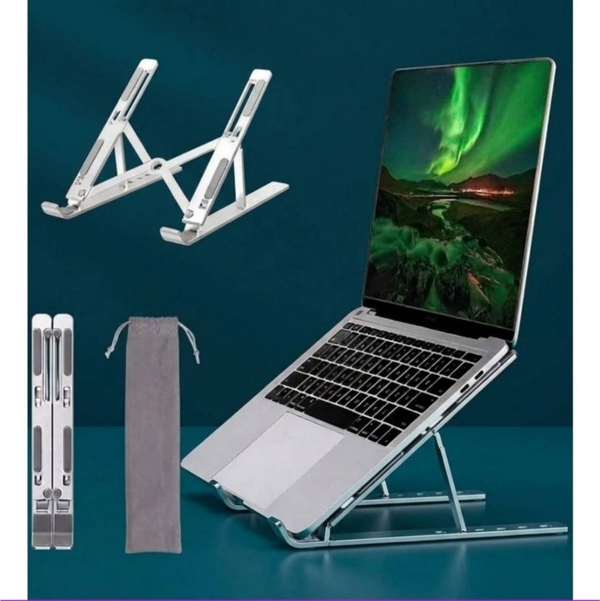 HB ENTERPRISE Laptop Aluminium Stand_76 Aluminium Rotatable Laptop Stand with Adjustable Height Compatible with Universal Laptops — photo 6