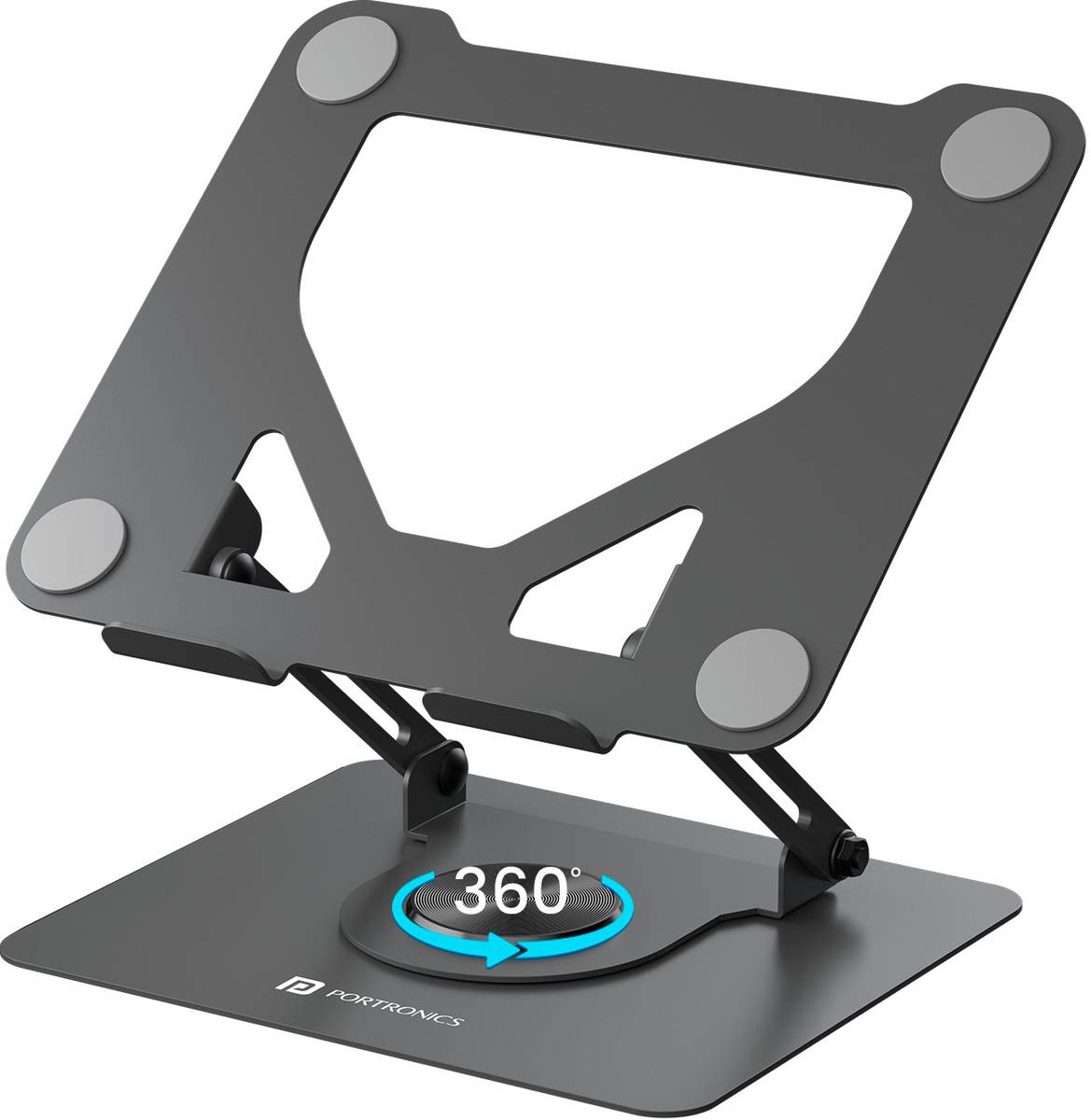 Portronics My Buddy K11 Laptop Stand, 360° Rotation, Adjustable & Foldable, Metal Body POR-2202 Steel Desk Stand Rotatable Laptop Stand with Adjustable Height Compatible with Universal Laptops — photo 6