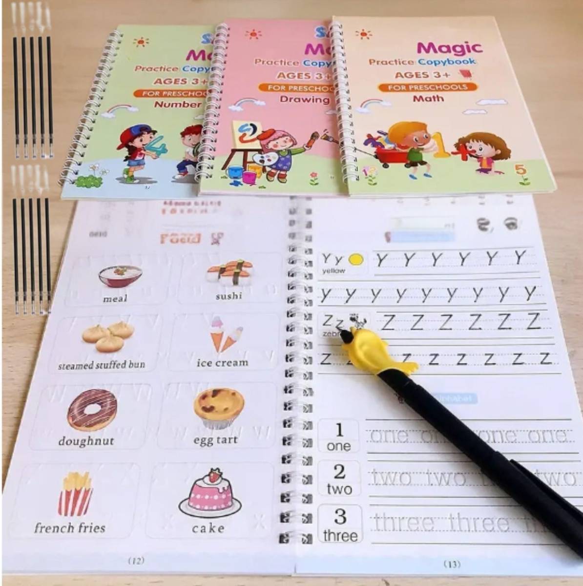 Magic practice copy book for preschool child 4Book+10Refills 1 pen 1 grip — photo 6