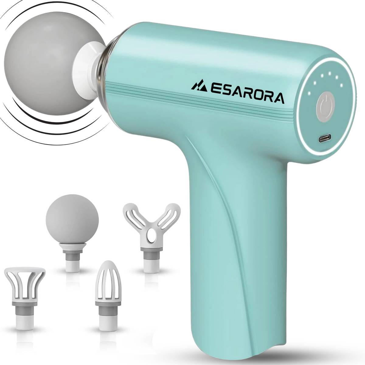 Esarora Massage Gun Deep Tissue 6-Speed Portable Percussion Muscle Massager with 4 Heads, Pain Relief, Relaxation for Stiff Shoulders With Full body Massage Massager — photo 5