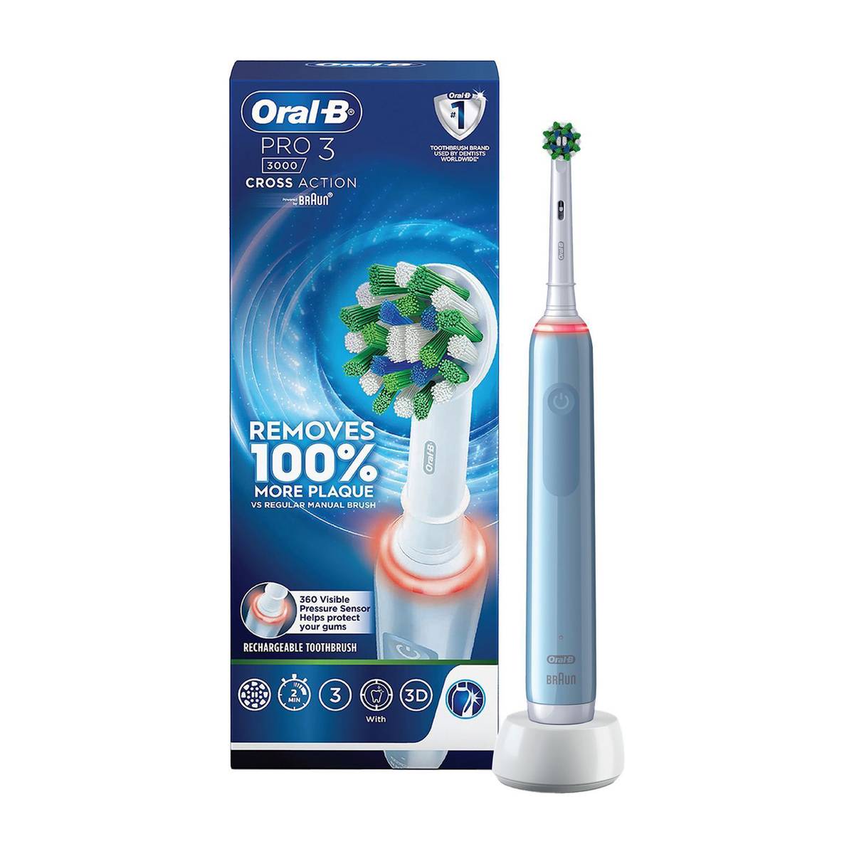 Oral-B Pro 3, 3 Brush Modes, 2 Min Timer, Pressure Sensor,Rechargeable Electric Toothbrush — photo 6