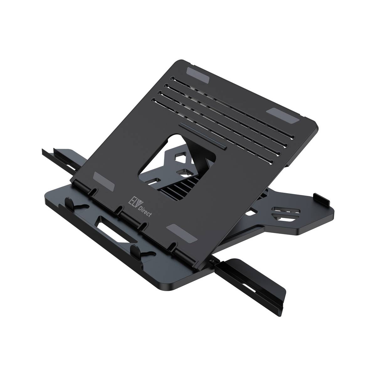ELV DIRECT Adjustable Foldable Laptop Stand with 2 Attached Phone Stands ABSLAPSTNDBLK11 Plastic Laptop Stand with Adjustable Height Compatible with Universal Laptops — photo 6