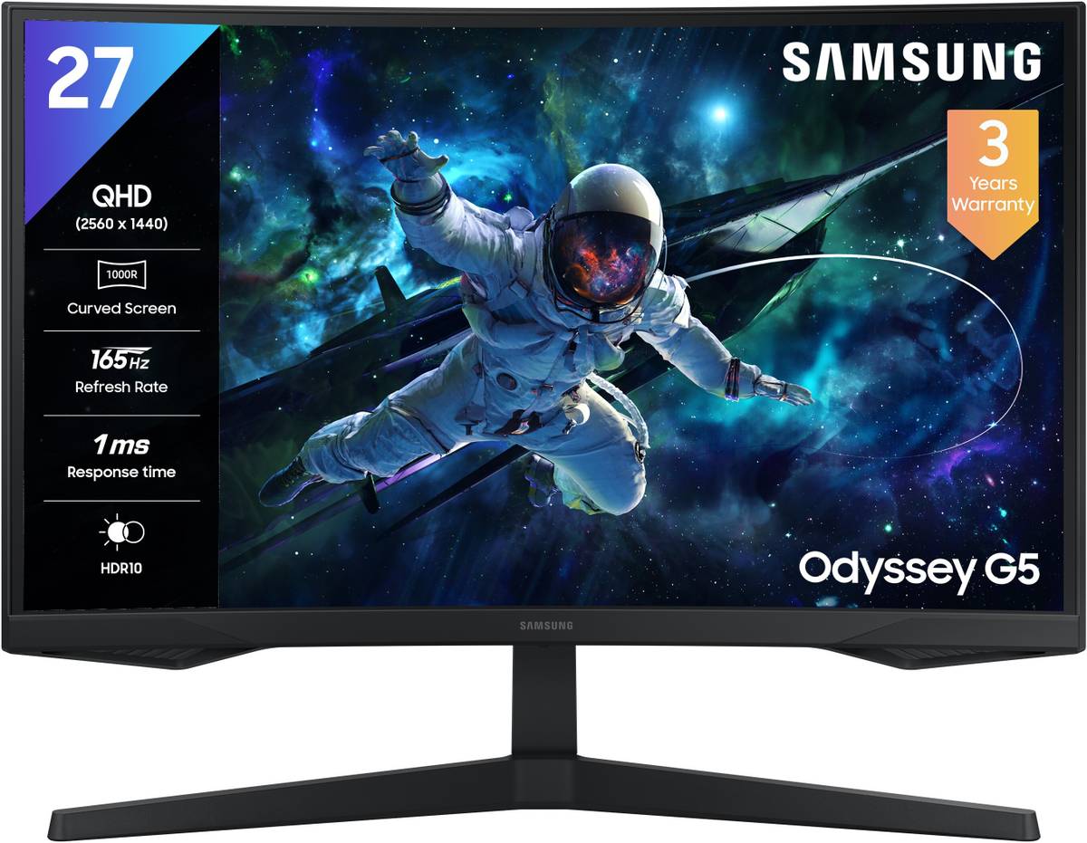 Samsung Odyssey G5 Curved 68.4 cm (27 inch) Curved Quad HD LED Backlit VA Panel with HDR10, 1000R curvature, 300 nits brightness, Ports-HDMI,DP,Headphone, DP Cable Monitor (LS27CG550EWXXL) — photo 6
