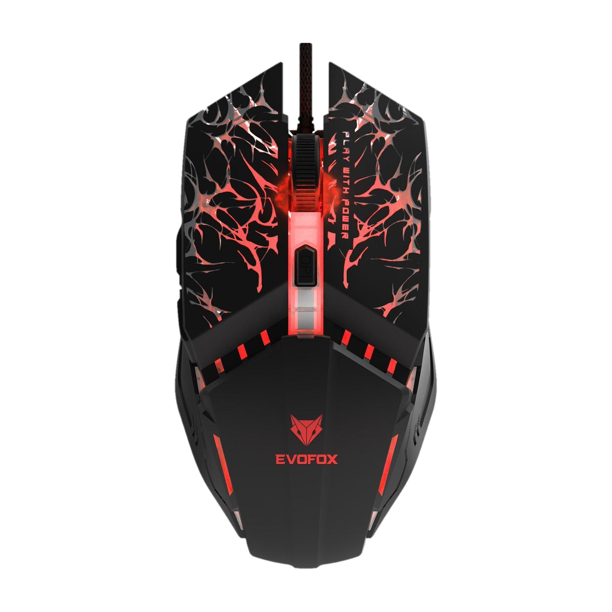 EVOFOX Spirit Wired Ergonomic Optical  Gaming Mouse 7200 DPI Gaming Sensor, 6 Buttons, Huano Switches, Braided Cable with RGB — photo 6