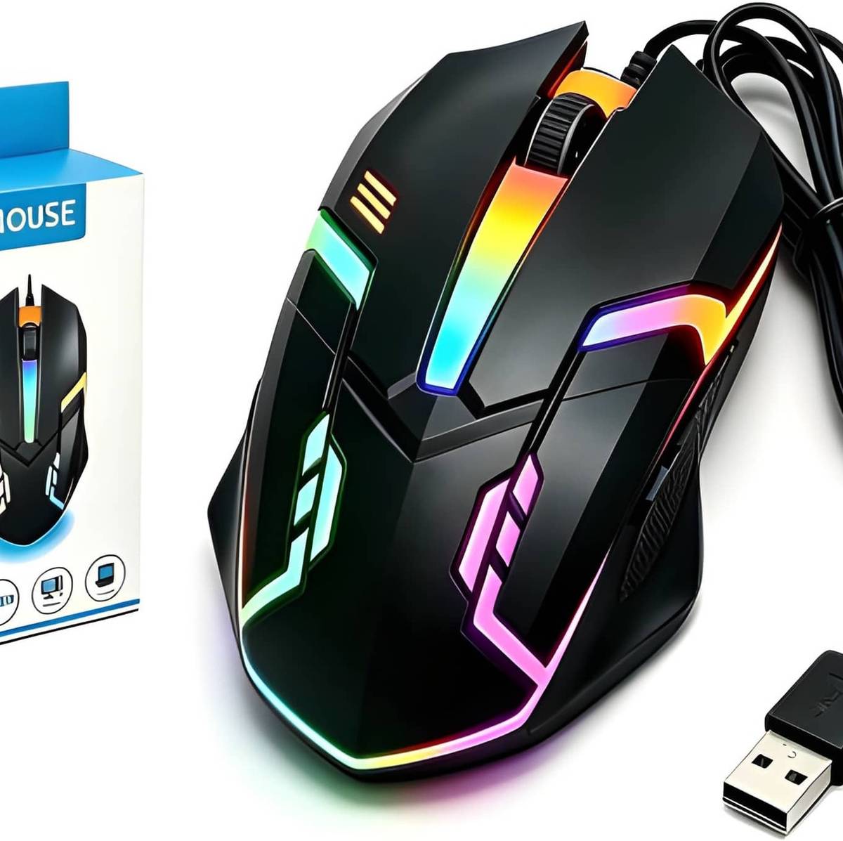 HMDMART HMD RGB Gaming Mouse32 Wired Ambidextrous Optical Gaming Mouse — photo 5