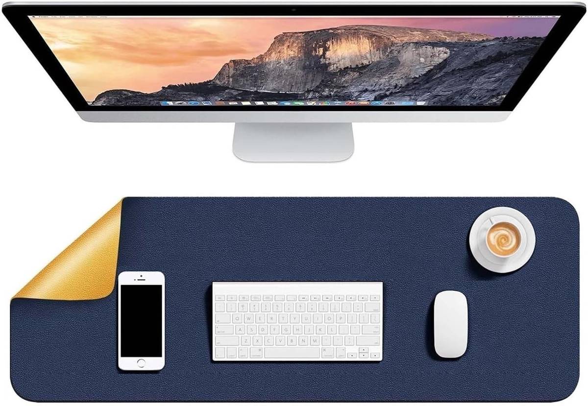 Dyazo Plus Vegan PU Leather Large Desk Mat Water Resistant for Work/Office/Gaming Non Slip Base Dual Sided Mousepad — photo 6