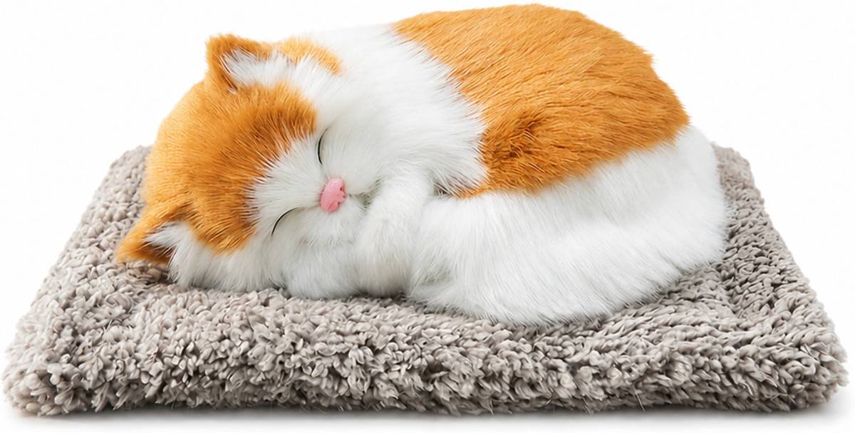 Swastik Sleeping Cat Plush Toy with Press Simulation Sound, Sleeping Cat Soft Toys — photo 6
