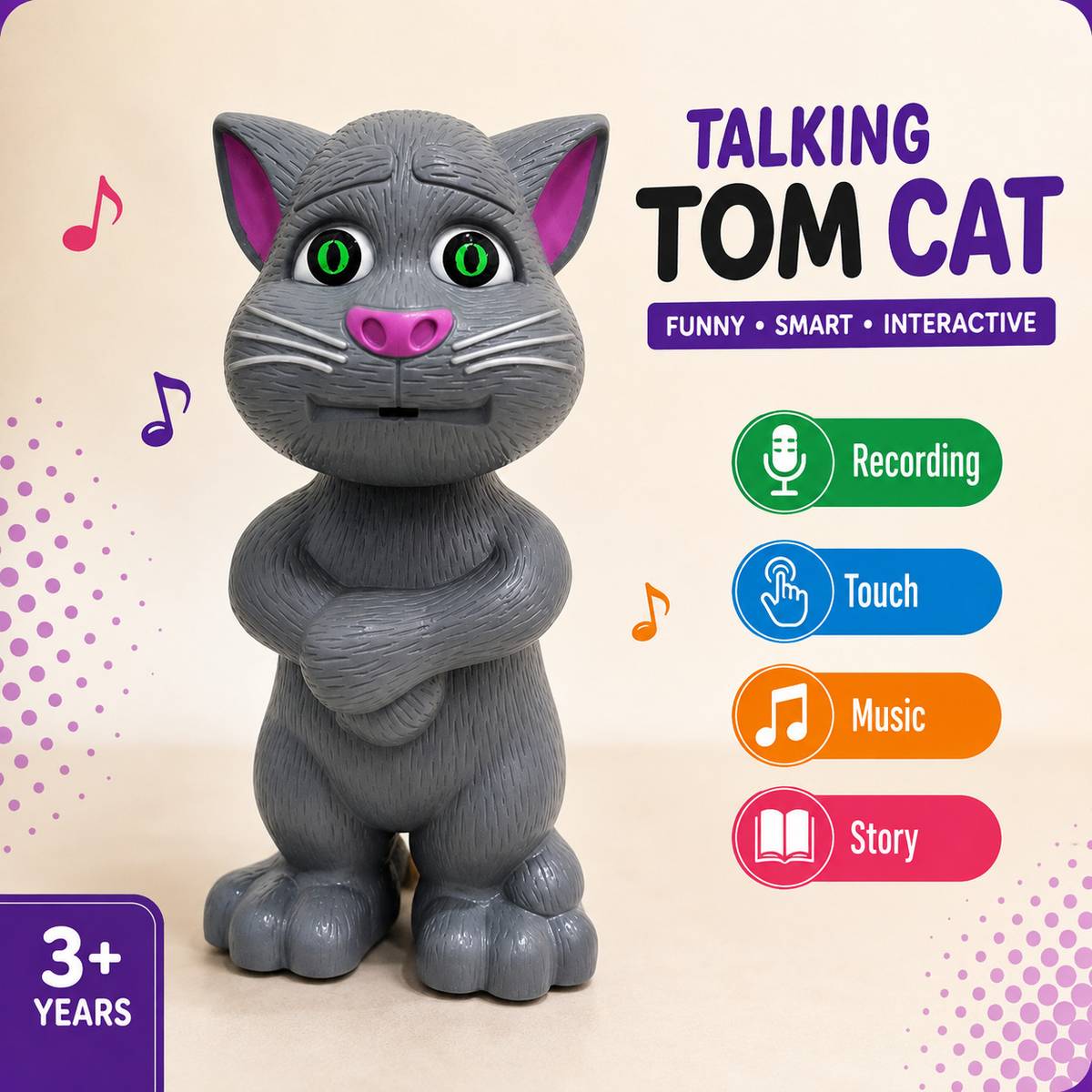choudhary enterprises Talking Cat Interactive Toy – Grey — photo 4
