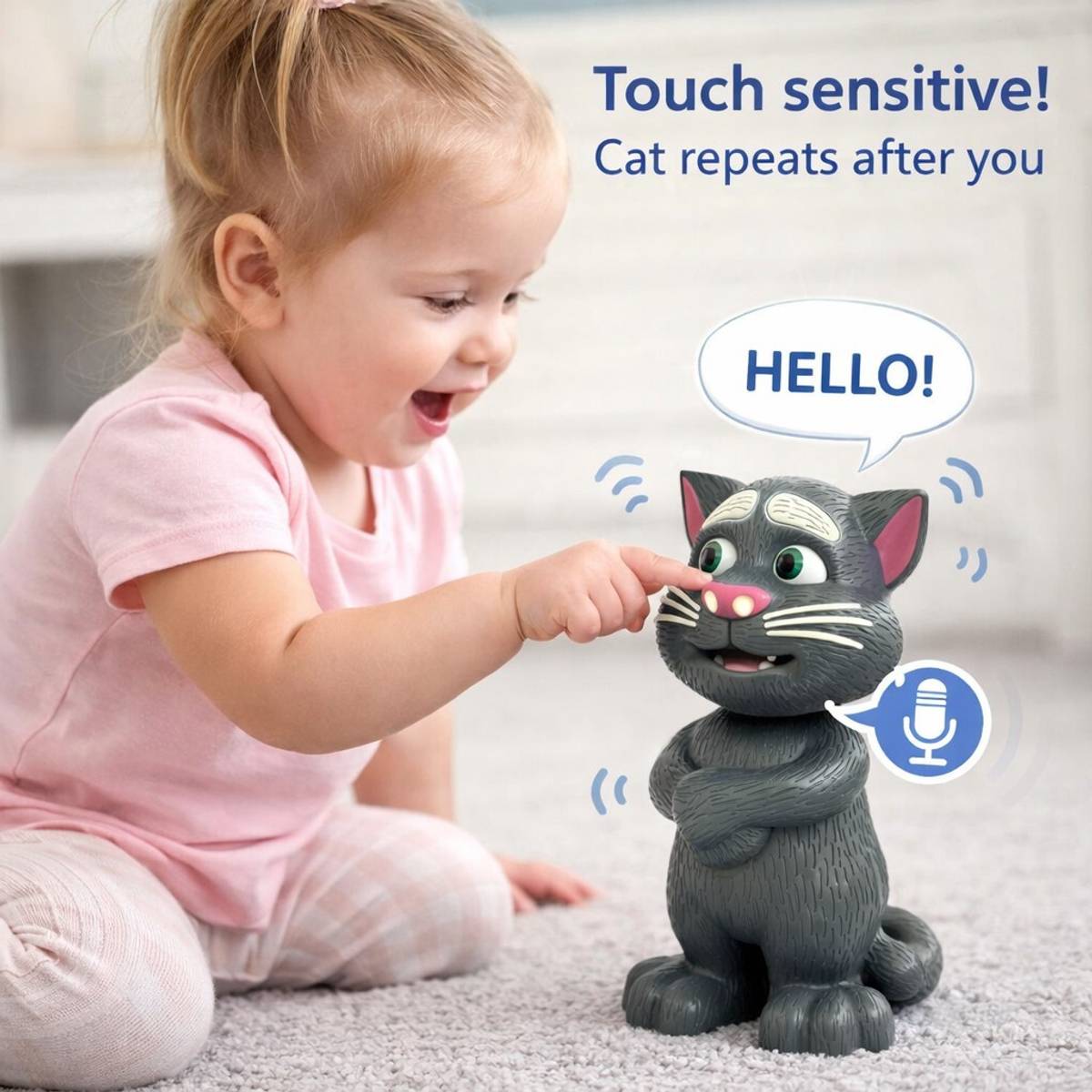 0002 TALKING TOM CAT RECORDING STORY MUSIC TOUCH SENSITIVE TOY — photo 5