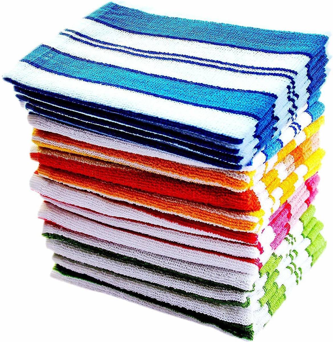Ayus Cotton Kitchen Towel | Fridge Table Kitchen Platform Cleaning Towel Set of 10 Multicolor Cloth Napkins — photo 6