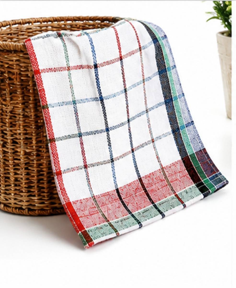 Cotton Kitchen Towels Multicolor Checkered Dish Towels Multicolor Cloth Napkins — photo 6