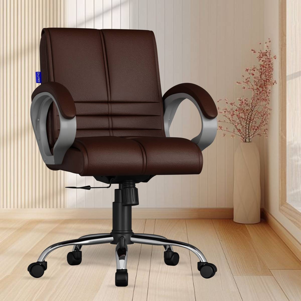 Sturdy Ergonomic Chair with 3 Years Warranty, Home Desk Office Chair Leatherette Study Arm Chair — photo 6