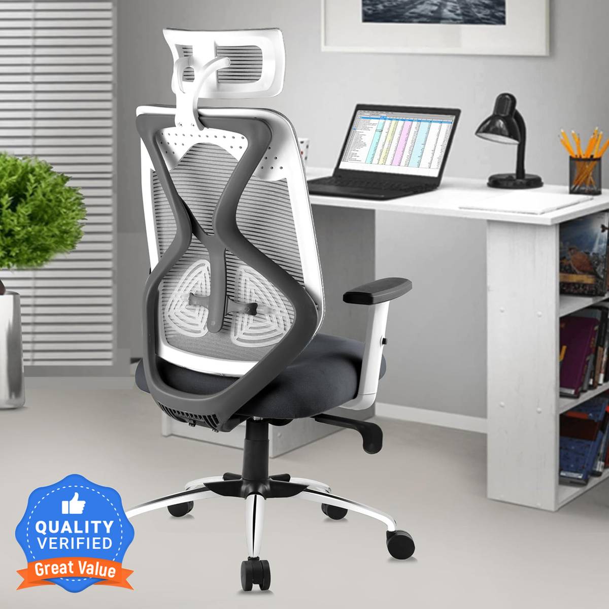 ASTRIDE Ergofit Ergonomic High Back, Synchro Tilt Mechanism, Heavy Duty Metal Base Mesh Office Adjustable Arm Chair — photo 6