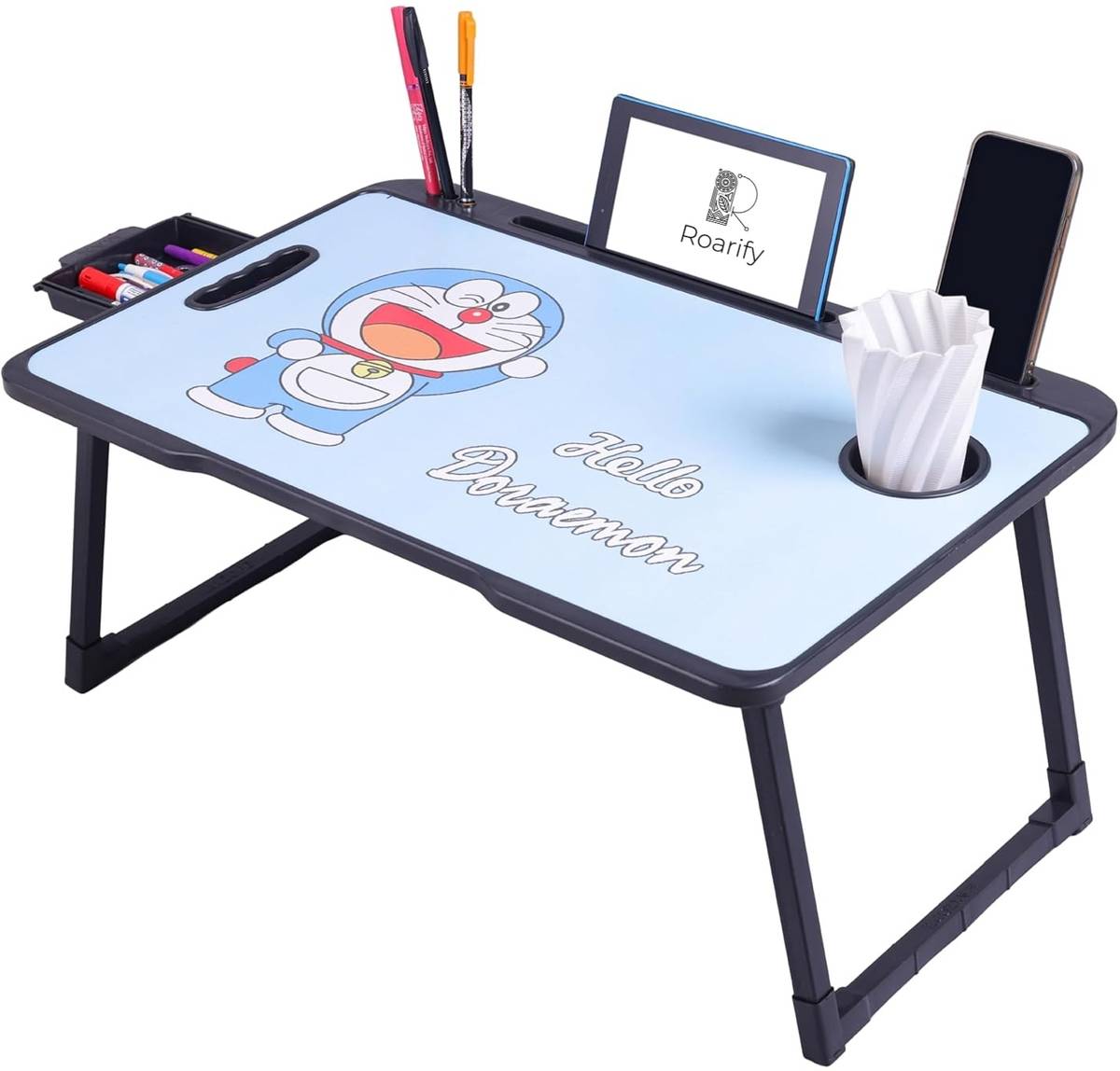 Roarify Premium Wooden Portable Study Table & Laptop Desk for Kids & Adults (Doremon) Solid Wood Study Table — photo 6