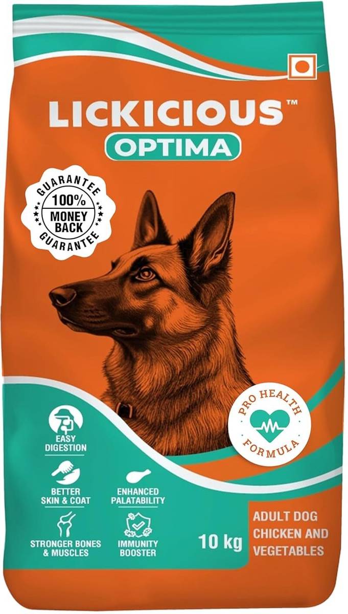 LICKICIOUS Optima Dog Food | Nutrition For Dogs | Great Taste & Easy Digestion | Chicken, Vegetable 10 kg Dry Adult Dog Food — photo 6