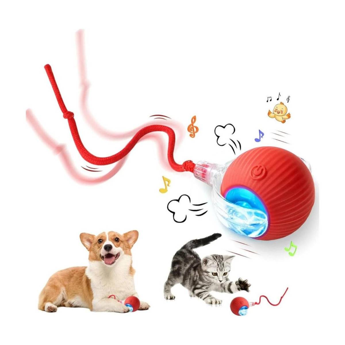 decorvaiz decorvaiz Interactive Cat Ball Toy, New Automatic Premium Smart Self Rolling Silicone, Plastic Ball For Dog & Cat — photo 6