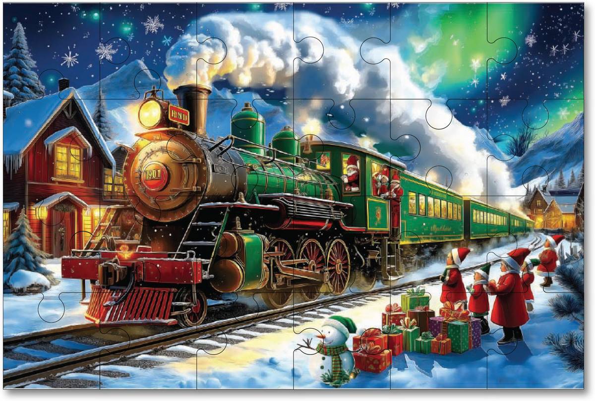 Khilonewale Christmas Express Wooden Jigsaw Puzzle for Kids | 8×12 inch | Ages 3+ — photo 2