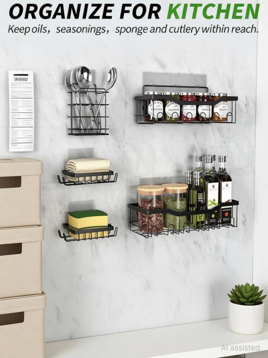 Containers Kitchen Rack Iron KITCHEN ACCESSORIES STORAGE ORGANIZERS 5 PCS SET — photo 6